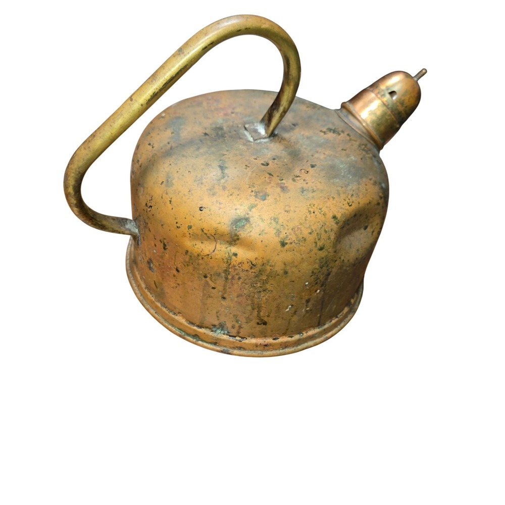 Vintage Copper Brass Oil Can Made in Portugal Industrial Rustic Antique Decor